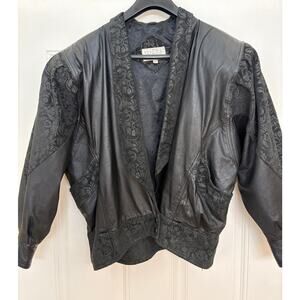 VTG 1980’s Leather Suede Boho Chic Retro Moto Jacket Women’s Small